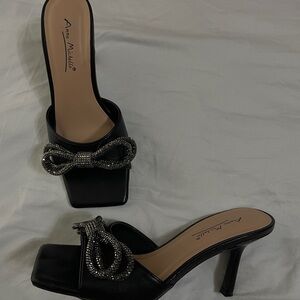 Anne Michelle Black Women's Heeled Sandals